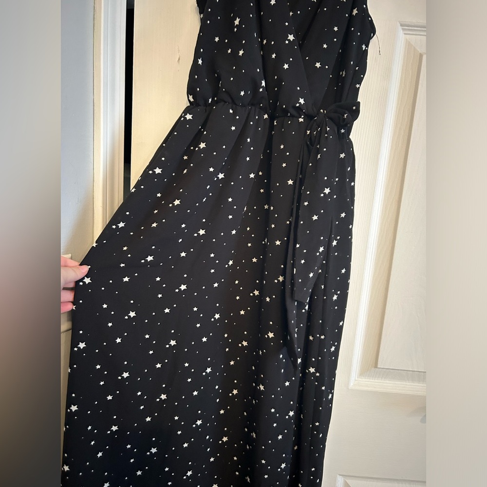 Scobe black and white star maxi dress lightweight